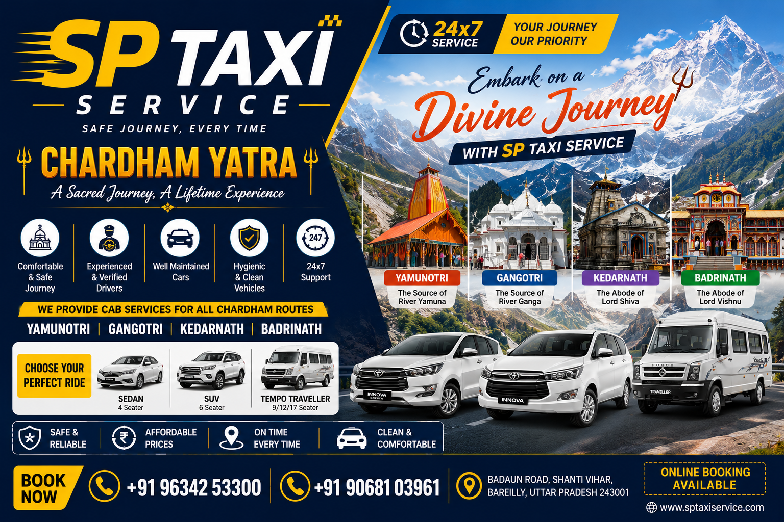 SP Taxi Char Dham Yatra Package by car