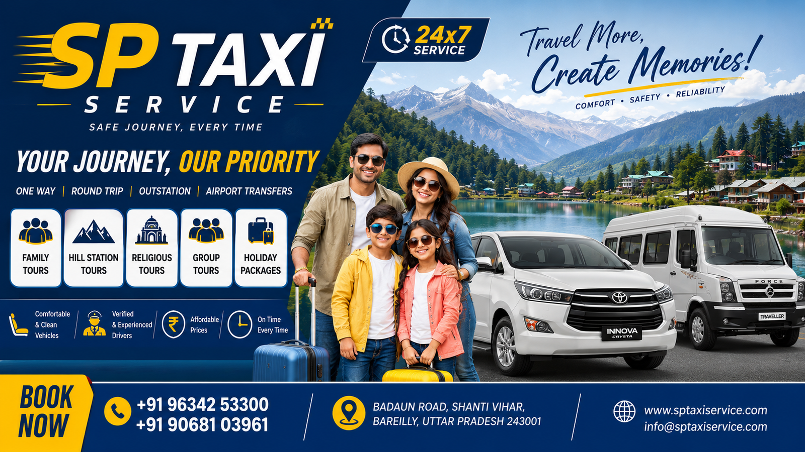 Sp Taxi Service Outstation tour Package